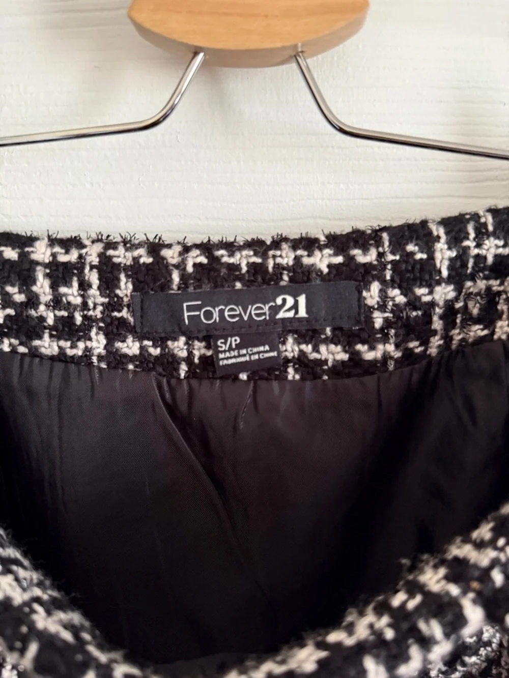 Black and White Tweed Mini Skirt - Picture 3 of 3
